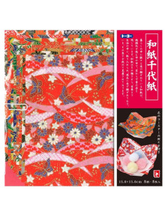 Papel Washi Japonés Yuzen para Origami 15 cm - JapanBargain 8 Hojas