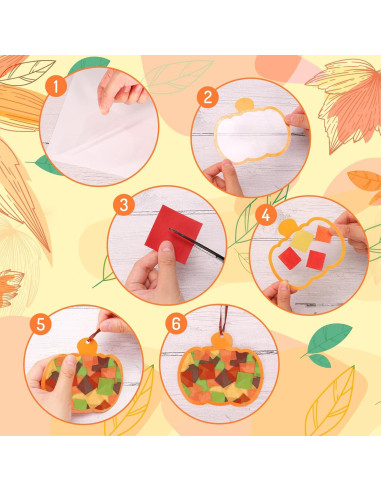 Kit de Manualidades de Papel Calabaza Otoño Whaline 24 Piezas