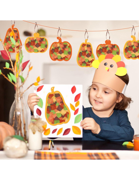 Kit de Manualidades de Papel Calabaza Otoño Whaline 24 Piezas