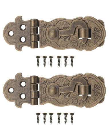 2 Piezas Pestillos Decorativos de Metal Vintage para Caja de Madera