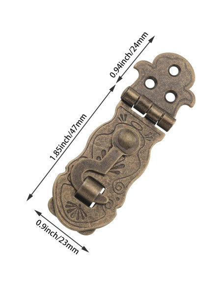 2 Piezas Pestillos Decorativos de Metal Vintage para Caja de Madera