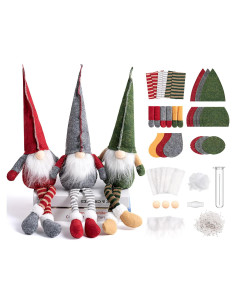 Kit de Gnomos DIY Threan 3 Set Adornos de Fieltro Navidad