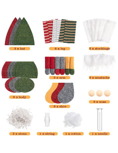 Kit de Gnomos DIY Threan 3 Set Adornos de Fieltro Navidad 2