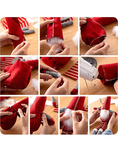 Kit de Gnomos DIY Threan 3 Set Adornos de Fieltro Navidad