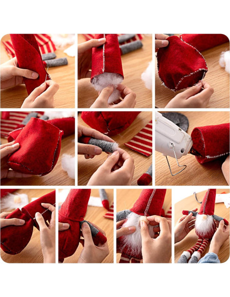 Kit de Gnomos DIY Threan 3 Set Adornos de Fieltro Navidad