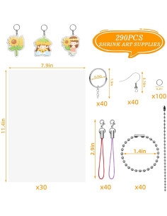 Kit de Hoja de Plástico Termoencogible Natonhi 290 Piezas 2