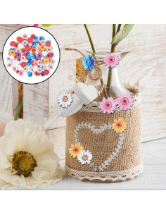 Botones de Margarita KALIONE 100 Pcs Madera Multicolor 25mm 2