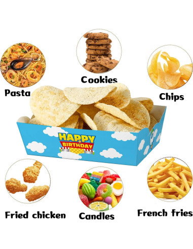 24 Bandejas de Papel Desechables Xustanina para Fiesta Temática