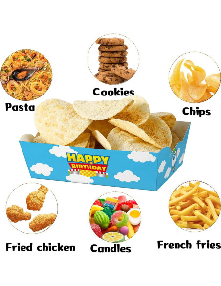 24 Bandejas de Papel Desechables Xustanina para Fiesta Temática