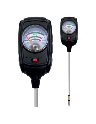 Tester de Suelo 3 en 1 Metellme - Medidor de Humedad, pH y Fertilidad