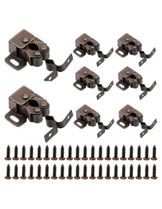 10 Pestillos de Gabinete Doble Rodillo Wvapzwr 32x32mm Bronce