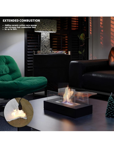 24 Mechas de Lana Cerámica para Fogón de Mesa GCVOPTON