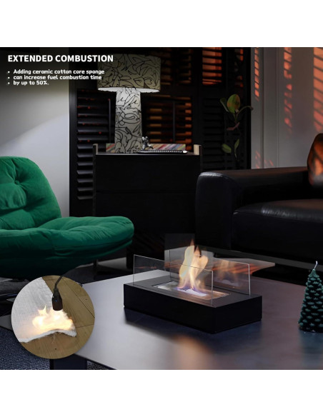 24 Mechas de Lana Cerámica para Fogón de Mesa GCVOPTON