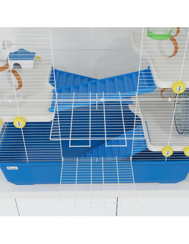 Jaula para Hámster PawHut 4 Niveles con Accesorios 77.9x45cm