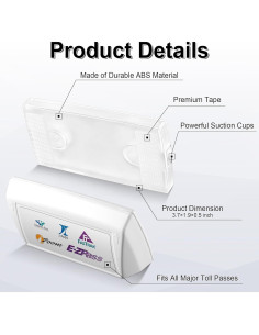 Soporte EZ Pass JUSTTOP para parabrisas con ventosas fuertes 2