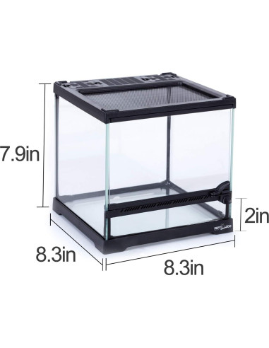 Terrario de Vidrio REPTIZOO 20x20x20cm para Reptiles
