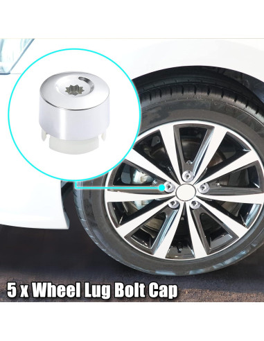 Cubierta de Tapa de Tuerca de Rueda X AUTOHAUX para VW Touareg 2004-2016 - 5 Piezas