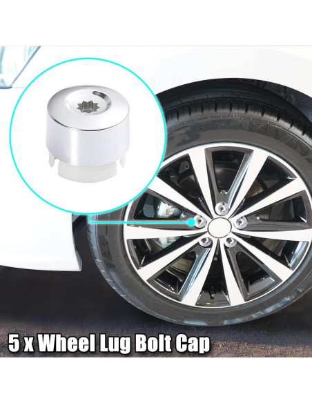 Cubierta de Tapa de Tuerca de Rueda X AUTOHAUX para VW Touareg 2004-2016 - 5 Piezas