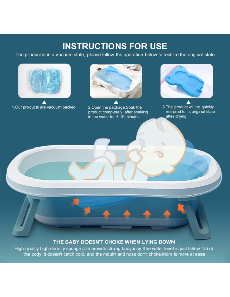 Esponja de Baño Suave para Bebés HL Elefante Azul 49x35cm