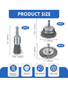 10 Cepillos de Alambre para Taladro MIKILIKIEN - 2 y 5 cm 2