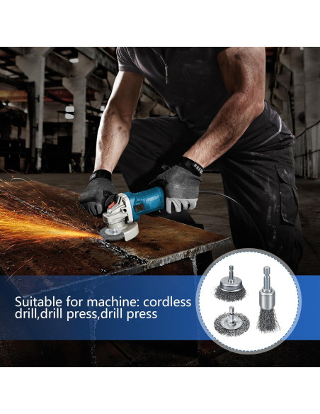 10 Cepillos de Alambre para Taladro MIKILIKIEN - 2 y 5 cm