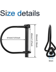 10 Pasadores de Bloqueo de Alambre INCREWAY 6mm para Remolque 2