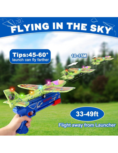 Paquete de 3 Juguetes Lanzadores de Aviones Onysurui 32 cm