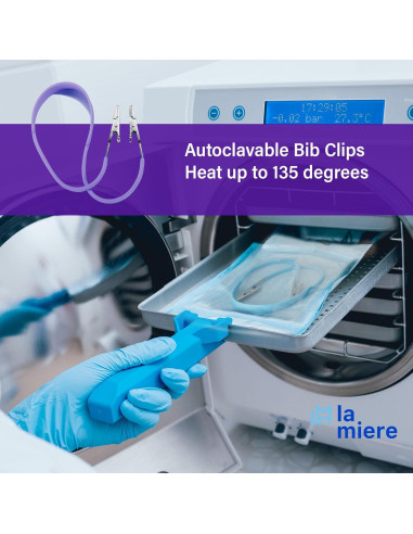 Baberos Sujetadores Clips LA MIERE 6Pcs Silicona Médica Azul Claro