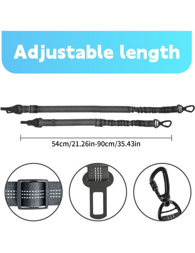 Cinturón de Seguridad para Perros ZenithFast 2Pack Ajustable