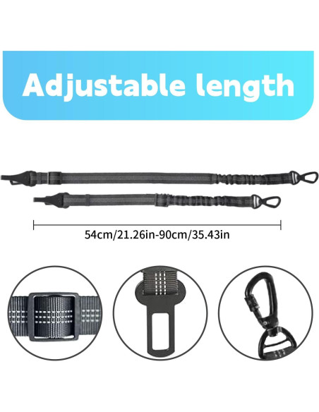 Cinturón de Seguridad para Perros ZenithFast 2Pack Ajustable