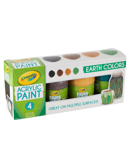 Juego de Pintura Acrílica Crayola 4 Colores Tierra 113ml Juego de Pintura Acrílica Crayola 4 Colores Tierra 113ml