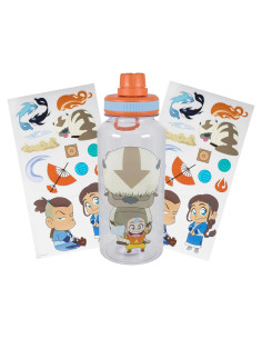 Botella de Agua 0.95L Silver Buffalo Aang y Appa Chibi
