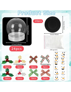 Kit de Globos de Nieve de Navidad Tkifoda - 24 Piezas DIY 2