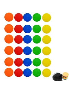 Juego de 30 Marcadores de Piso Suprwin 10cm en 5 Colores