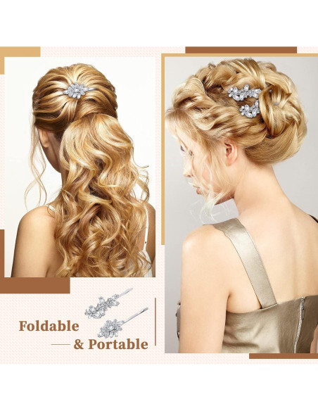 Clips de Pelo Elegantes Janinka 10 Piezas con Rhinestones
