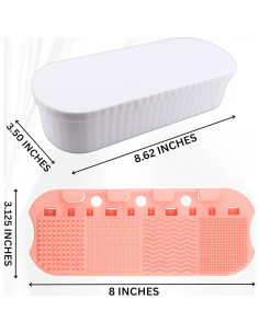 Alfombrilla de limpieza de brochas 2 ORCHIDS con soporte blanco 2