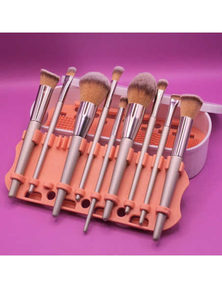 Alfombrilla de limpieza de brochas 2 ORCHIDS con soporte blanco