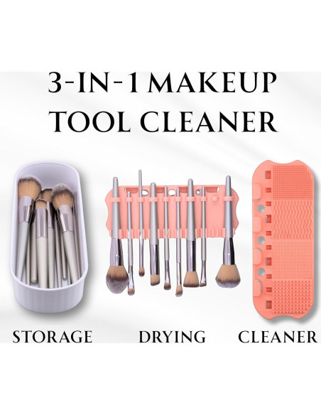 Alfombrilla de limpieza de brochas 2 ORCHIDS con soporte blanco