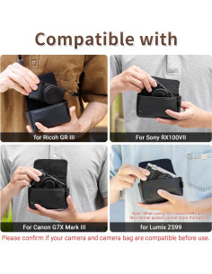 Funda de Cuero Compacta para Cámara Canon PowerShot y Sony RX100 2