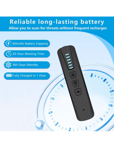 Detector de cámaras ocultas SnapDetect S500 - 25h batería, portátil