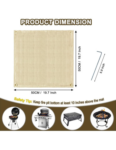 Alfombrilla Cuadrada Resistente al Calor 50 cm - Protector BBQ