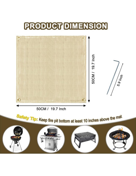 Alfombrilla Cuadrada Resistente al Calor 50 cm - Protector BBQ