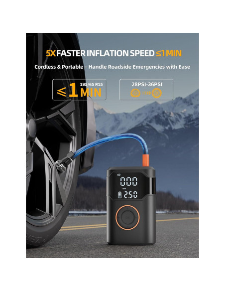 Compresor de Aire Portátil UZNY D03 150 PSI Bomba Inalámbrica