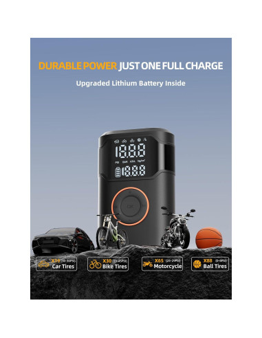 Compresor de Aire Portátil UZNY D03 150 PSI Bomba Inalámbrica