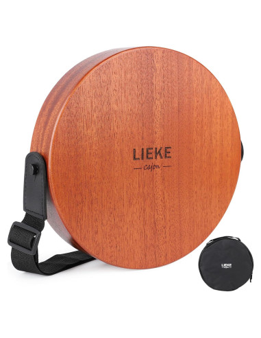 Cajón Portátil LIEKE 10" de Caoba con Cuerdas y Bolsa