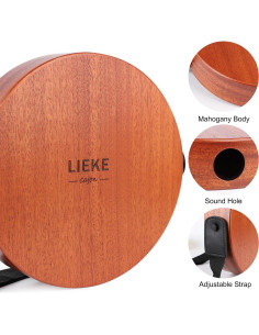 Cajón Portátil LIEKE 10" de Caoba con Cuerdas y Bolsa 2