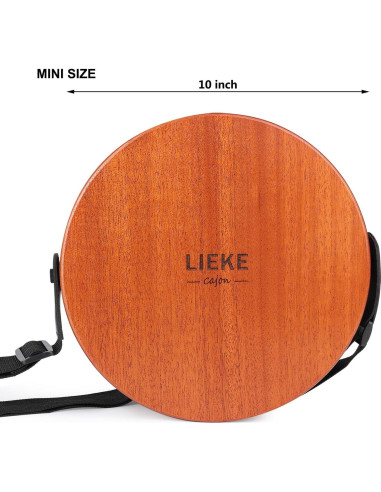 Cajón Portátil LIEKE 10" de Caoba con Cuerdas y Bolsa