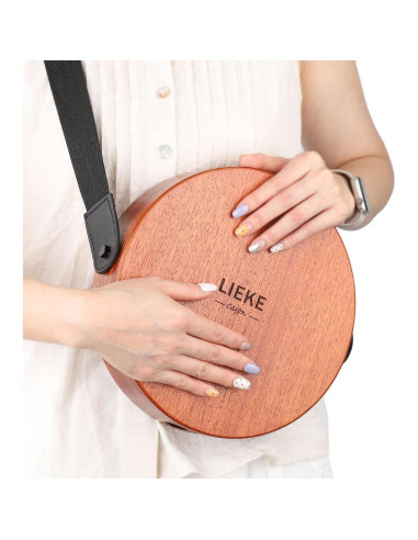 Cajón Portátil LIEKE 10" de Caoba con Cuerdas y Bolsa