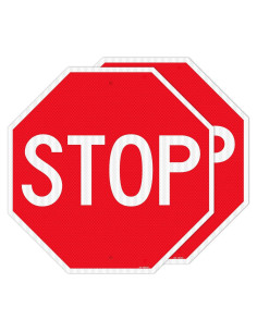 Señal de Alto T&R 60.96x60.96 cm - 2 Paquete Reflectante