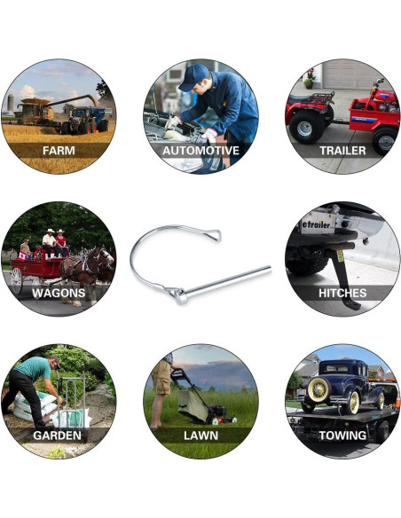 10 Pasadores de Seguridad Comonc 6.3mm x 70mm para Remolque